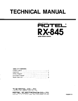 Rotel RX-845 - Technical manual 